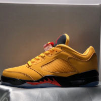 Air  5 Retro Low  Sunset yellow   casual shoes  Mens sports basketball shoes