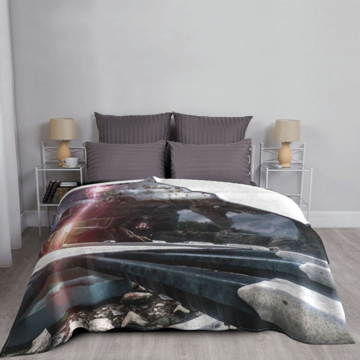 ark-survival-evolved-dinosaur-arpg-games-blanket-flannel-adventure-cozy-soft-fleece-bedspread