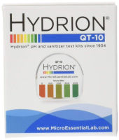 MicroEssential Micro Essential Laboratory QT-10 Plastic Hydrion Low Range Quat Check Test Paper Dispenser, Single Roll, Food Service Test Strips, 0 - 400ppm