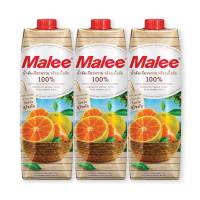 [พร้อมส่ง!!!] มาลี น้ำส้มสุโขทัยพร้อมเนื้อส้ม 100% 1000 มล. X 3 กล่องMalee Orange Juice100% 1000 ml x 3