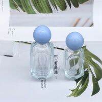 5PCS 30ML 50ML High-End Fine Mist Spray Empty Glass Perfume Bottle Baby Blue Ball Cover Delicate Cosmetics Refillable Bottles