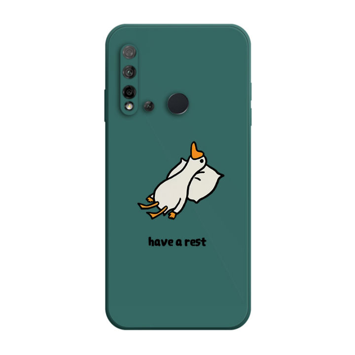 เคส-huawei-p20-lite-2019-case-เคสการ์ตูนน่ารักเป็ดเคสซิลิโคนเหลว-flocking-ฝาครอบโทรศัพท์ป้องกัน-เคสโทรศัพท์