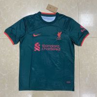 ☜ 22/23 New Men Jersey Liverpool Second Away Football Jersey Top Green Jersey Short Sleeve Football Soccer Jersey Shirt Size S-2XL Men Liverpool Soccer Jersey Top