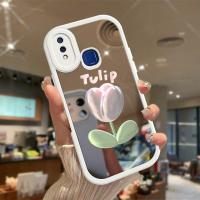 เคสสำหรับกล้อง Vivo Y95ภาพวาดสีน้ำมันลายดอกไม้ฝาหลังพื้นผิวกระจกกันกระแทกเคสกันกระแทกกล้อง