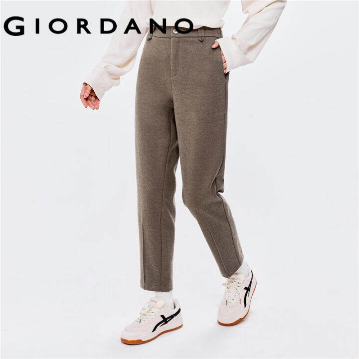 giordano-กางเกงขายาวผู้หญิง-กางเกงแฟชั่นผญ-ลุคทำงาน-free-shipping-18422002