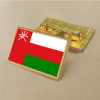 Omani flag pin 2.5*1.5cm zinc alloy die-cast PVC colour coated gold rectangular medallion badge without added resin