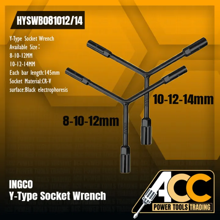 INGCO YType Socket Wrench (Size 81012mm, 101214mm) Lazada PH