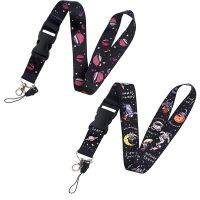 Universe Astronaut Lanyard Keychain Phone Hang Rope Webbing Strap Keyring Holder Phone Charms