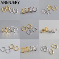 Evimi 925 Sterling Silver French Punk Hip-Hop Geometric Small Hoop Earrings for Women Gold Silver Party Jewelry Accessories