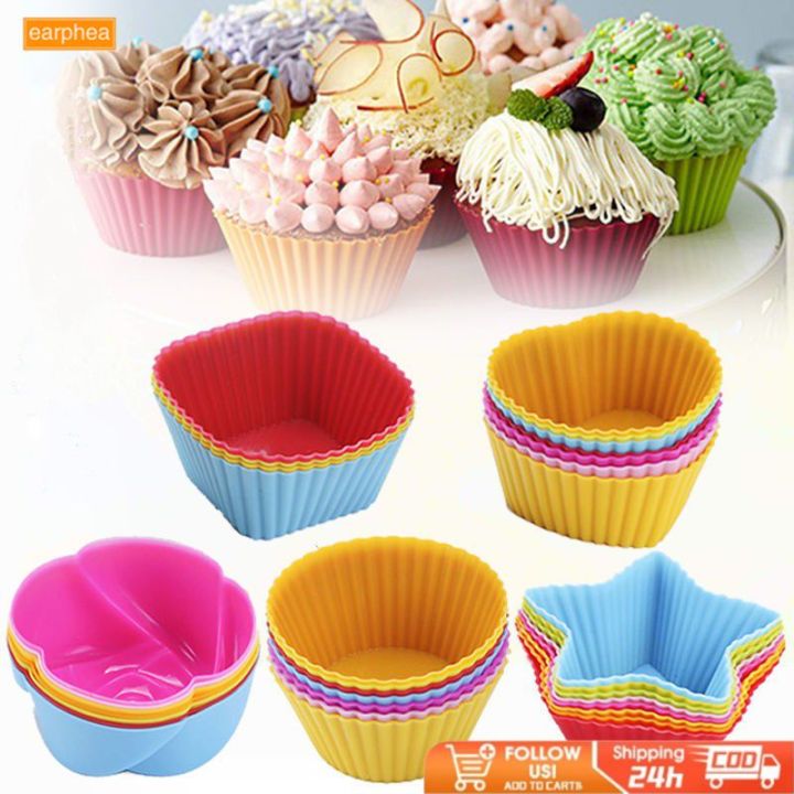 7cm Silicone Cupcake Liners Mold Muffin Cases Muti Round Shape Cup