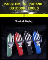 Detachable Camping Utensils Cutlery Set  Portable 4 In 1 Stainless Steel Travel Utensil  Foldable Knife Fork Spoon Bottle Opener Flatware Sets