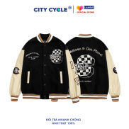 Áo khoác bomber varsity jacket Racer City Cycle unisex form rộng nam nữ