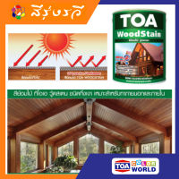 ทีโอเอ ย้อมไม้ สีย้อมไม้ ทีโอเอ วู้ดสเตน ชนิดกึ่งเงา TOA Wood Stain Semi Gloss สีทาไม้แท้ สีทาบ้านไม้ ป้องกันเชื้อรา มอด ปลวก ขนาด 3.785 ลิตร