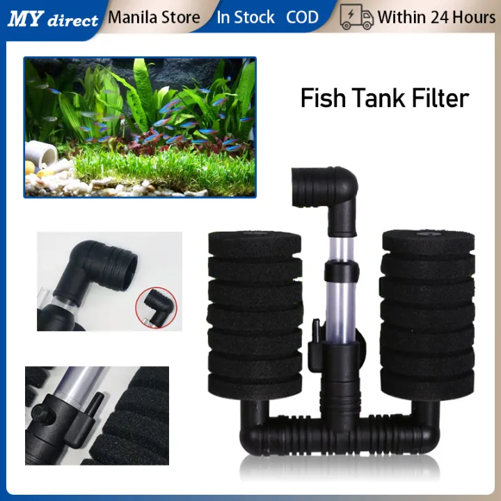 Aquarium Sponge Filter Double Bio Sponge Filter Fish Tank Aquarium ...