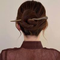 Vintage Hanfu Disk Hair Headwear For Women Cheongsam Hair Accessories Chinese Style Hair Fork Wooden Hair Stick Hairpin Haberdashery