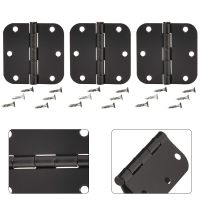 Door Hinge 4-Inch Indoor Flat Iron Hinges Matte Black Plastic Rounded Corner Door And Window Hinge Home Improvement Hardware