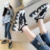 Nini35-43 รองเท้าผ้าใบลําลองแฟชั่นสําหรับสตรีขนาดพลัสสไตล์เกาหลี Of42