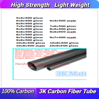 3K Carbon Fiber Tube ความยาว500Mm OD5mm 6Mm 7Mm 8Mm 9Mm 10Mm Roll Wrapped Poleshaft Light Weight High Strength Factory Supply