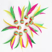 Colorful Feathers Kick Battledore Shuttlecock Chinese Jianzi Foot Sports Game Colorful Feather Shuttlecock for Beach Children current