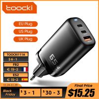 Toocki ที่ชาร์จ USB C 65W,ที่ชาร์จ GaN สำหรับ Xiaomi Poco Iphone 11 13 14 Pro Max ที่ชาร์จแบบพกพาชนิด USB