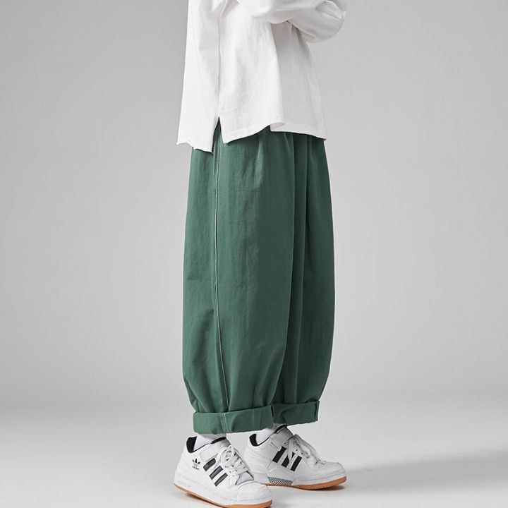 2023กางเกงลำลองขายาวผ้าคอตตอนไซส์ใหญ่พิเศษสำหรับผู้ชาย-กางเกงขายาวสีทึบผู้ชายแฟชั่นกางเกงจ๊อกกิ้งเกาหลีแนวสตรีท5xl-วินเทจ