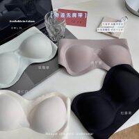 Bra♙♧♀ ชุดชั้นในเกาะอกมหัศจรรย์หน้าอกเล็กรวบรวมลื่นไม่มีแหวนเหล็ก Tube Top Anti-Fade Invile