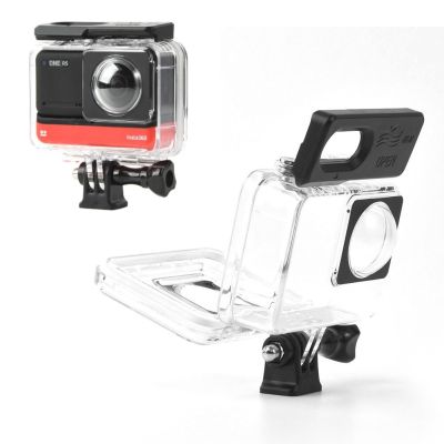 กล่องกันน้ำกระเป๋ากล้องกันน้ำที่คลุมพกพาได้เคสห่อหุ้มกันตกอุปกรณ์เสริมสำหรับ Insta360หนึ่งกล้องพาโนรามา RS