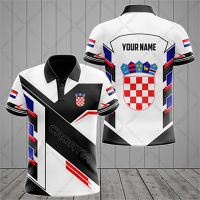 Personalize Croatia Emblem Polo Shirts Summer Unisex Casual Streetwear Mens Loose Jersey Oversize Short Sleeve Sportswear