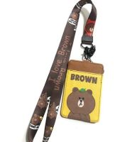 BROWN   สายคล้องคอ สายคล้องบัตร ที่ใส่บัตร ซองใส่บัตร ที่ใส่บัตร พร้อมสายคล้องคอ ลาย BROWN  I LOVE BROWN งานดี สวยงาม สำหรับ บัตร 6x8 cm (body 7x11cm) BY PMY SHOP