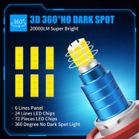 H7 LED 3D H11หมอกโคมไฟ9012 HIR2 H9 H1 Led ไฟหน้าหลอดไฟ6000K 9005 HB3 9006 HB4 20000LM โคมไฟอัตโนมัติ12V