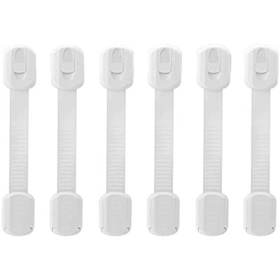 Safety Strap Locks for Fridge,Cabinets and More,Toilet Adjustable Strap,No Drilling Required,Easy Installation 6 Pack