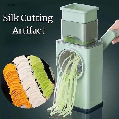 3 1 Multifunction Vegetable Slicer Manual Accessories Grater Round Cutter Garlic Shredder