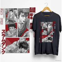 Ag เสื้อยืดแขนสั้นลําลอง ทรงหลวม พิมพ์ลายกราฟฟิคอนิเมะ Slam Dunk SHOHOKU พลัสไซซ์ สีดํา สีขาว