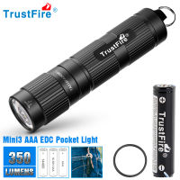 Trustfire Mini3 Edc Led Flashlight Keychain 350 Lumens Wide Voltage Design 1.2v1. 5v3. 7v4. 2v Aaa 10440 Battery Ipx8 Torch Ligh