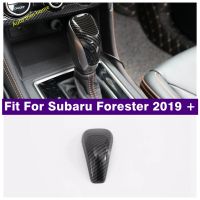 Transmission Shift Gear Knob Head Handball Cover Trim Fit For Subaru Forester 2019 - 2023 Auto ABS Accessories Carbon Fiber Look