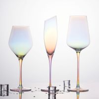 Ins with high high level household crystal glass appearance colorful rainbow cup red wine glasses of champagne cup