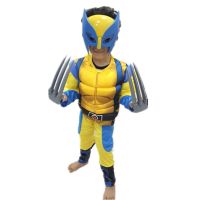 {AH Department Store}Marvel Classic Universe Child 39; S Deluxe Muscle Chest Wolverine Costume ชุดคอสเพลย์ซูเปอร์ฮีโร่ฮาโลวีน