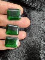 มรกต สีเขียว พลอยอัด สังเคราะห์ ขนาด 18X15 มม รูปOCTAGON 35 กะรัต 3 เม็ด size 18X15 mm OCTAGON EMERALD CUT  35 CARATS 3 pieces