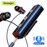 Essager บลูทูธ 5.0 รับสำหรับ 3.5 มิลลิเมตรแจ็คหูฟังอะแดปเตอร์ไร้สายบลูทูธ AUX เสียงเพลงส่งสัญญาณสำหรับหูฟัง