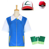 อะนิเมะเด็กผู้ใหญ่ฮาโลวีน ASH ketchum คอสเพลย์เสื้อผ้าแจ็คเก็ตถุงมือหมวก Ball คอสเพลย์อะนิเมะเครื่องแต่งกาย halloweenft