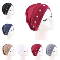 【YF】 Muslim Women Cross Beading Hijab Chmeo Cap Inner Hat Bonnet Elastic Underscarf Beanies Turbante Femme Headwrap Scarf Cover Mujer