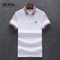 Top.1BOSS 2021ฤดูร้อน Casual เสื้อโปโลผู้ชายแขนสั้น Turn-Down Collar เข้ารูปพอดีขายเสื้อโปโลสีเสื้อโปโลผู้ชายขนาดพิเศษ