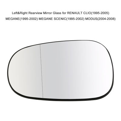 Car Outside Mirror Glass Rearview Mirror Glass for RENAULT CLIO MEGANE SCENIC(1995-2002) MODUS(2004-2008) Car Accessories