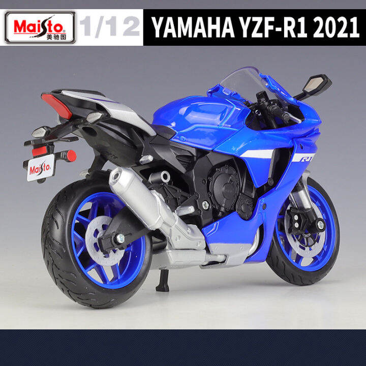 maisto-112-yamaha-yzf-r1-2021-die-cast-รถจักรยานยนต์รุ่นของเล่นคอลเลกชัน-shork-absorber-off-road-autocycle-ของเล่นรถ