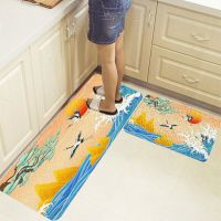 Drop Shipping Modern Kitchen Floor Mats 2-piece Set of Living Room Floor Mats Decorative Non-slip Kitchen Protective Floor Mat