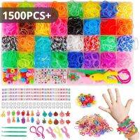 Colorful Loom Bands DIY Toys For Girls Rainbow Color Bracelet Woven Kit Montessori Handmade Craft Educational Toys Kids Gifts