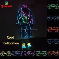 Hot Sales Flashing EL Glasses with dark/transparent lens LED Luminous Sunglasses with 3V Steady on Inverter for Glow Party Decor