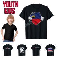 2023 new100 Cotton Youth Kids Super Liechtensteiner Heritage Liechtenstein Flag T-Shirt For Children T Shirt Tops Boy Girl Tee