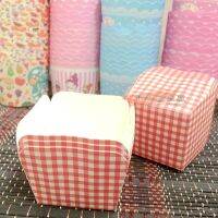 Square Muffin Cake Paper Cups High Temperature Resistance Machine Production Cup Red Plaid Hand Painted 50 A Hokkaido Qifeng Cake