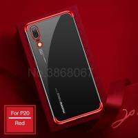 ESHOPPE Huawei P20 Pro โปรโมชั่น HUAWEI P20 หรูหราฝาครอบชุบสังกะสีแบบยืดหยุ่นหุ้มซิลิโคนที่ยืดหยุ่นปกป้องกรณีโทรศัพท์ของ Huawei P20 Pro ซิลิโคนกล่องใสส